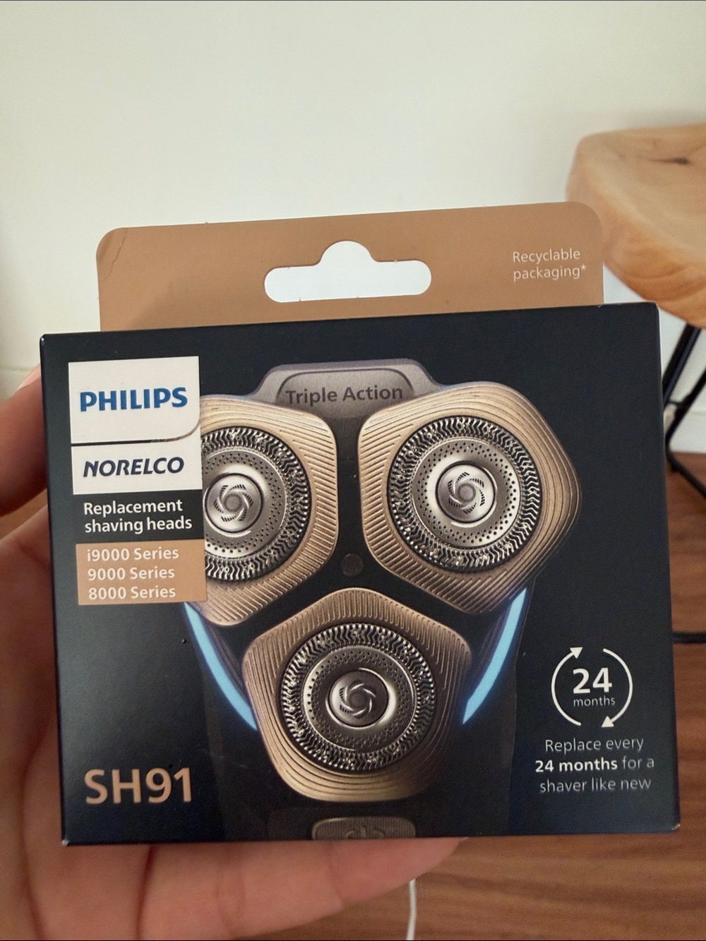 Philips Norelco SH91 Replacement Shaving Heads - Gold and Black